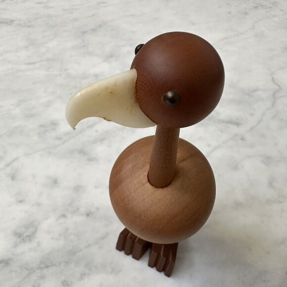 Senshukai Royal Pet Condor Bird Wooden Figurine w/ Card Japan Mid-Century 60-70s - Picture 5 of 14